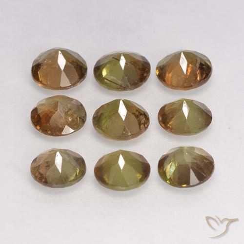 Gemas de andalucita Multicolor natural de 2.19 ct, Redondo, VS