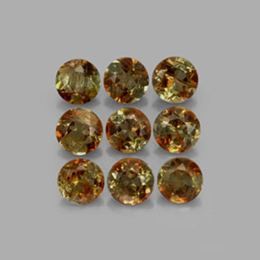 Gemas de andalucita multicolor natural de  ct, corte redondo, VS
