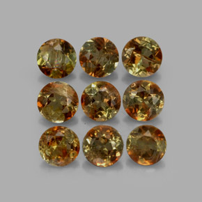 Gemas de andalucita multicolor natural de  ct, corte redondo, VS
