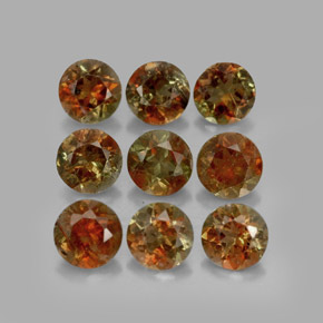 Gemas de andalucita multicolor natural de 2,28 ct, corte redondo, VS