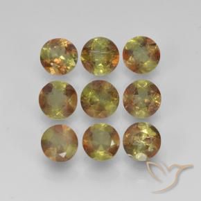 Gemas de andalucita Multicolor natural de 2.19 ct, Redondo, VS