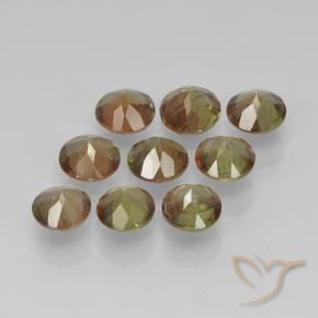 Gemas de andalucita Multicolor natural de 2.19 ct, Redondo, VS