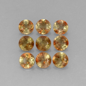 Gemas de andalucita multicolor natural de  ct, corte redondo, VS