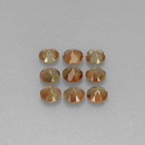 Gemas de andalucita multicolor natural de  ct, corte redondo, VS