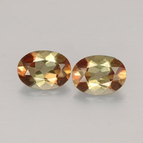 Gemas de andalucita multicolor natural de  ct, corte óvalo, VS