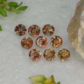 Gemas de andalucita multicolor natural de 2,25 ct, corte redondo, VS