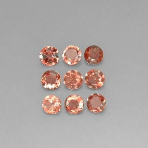Gemas de andalucita multicolor natural de  ct, corte redondo, VS