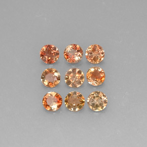 Gemas de andalucita multicolor natural de  ct, corte redondo, VS