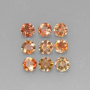Gemas de andalucita multicolor natural de  ct, corte redondo, VS