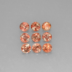 Gemas de andalucita multicolor natural de  ct, corte redondo, VS