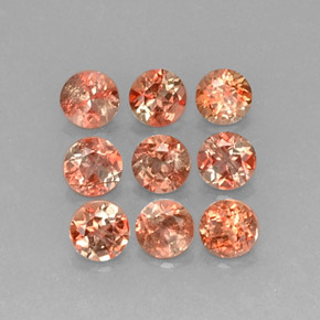 Gemas de andalucita multicolor natural de  ct, corte redondo, VS