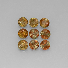 Gemas de andalucita multicolor natural de  ct, corte redondo, VS