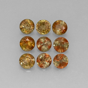 Gemas de andalucita multicolor natural de  ct, corte redondo, VS