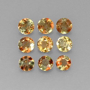 Gemas de andalucita amarillo natural de  ct, corte redondo, VS