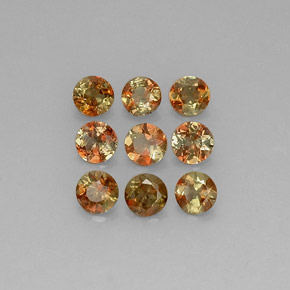 Gemas de andalucita multicolor natural de 2,09 ct, corte redondo, VS