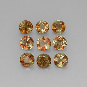 Gemas de andalucita multicolor natural de 2,09 ct, corte redondo, VS