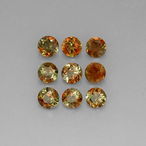 Gemas de andalucita multicolor natural de  ct, corte redondo, VS