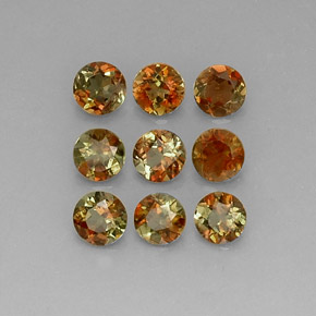 Gemas de andalucita multicolor natural de  ct, corte redondo, VS