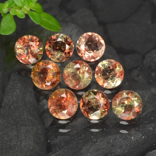 Gemas de andalucita multicolor natural de 2,20 ct, corte redondo, VS