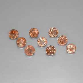 Gemas de andalucita naranja natural de 2,16 ct, corte redondo, VS