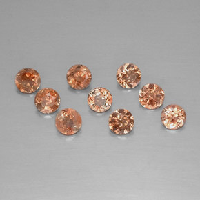 Gemas de andalucita naranja natural de 2,16 ct, corte redondo, VS