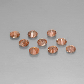 Gemas de andalucita naranja natural de 2,16 ct, corte redondo, VS