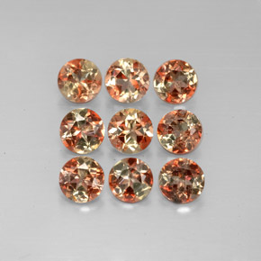 Gemas de andalucita multicolor natural de  ct, corte redondo, VS