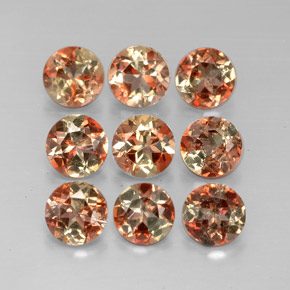 Gemas de andalucita multicolor natural de  ct, corte redondo, VS
