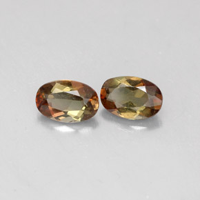 Gemas de andalucita multicolor natural de  ct, corte óvalo, VS