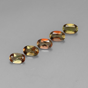 Gemas de andalucita multicolor natural de  ct, corte óvalo, VVS-VS