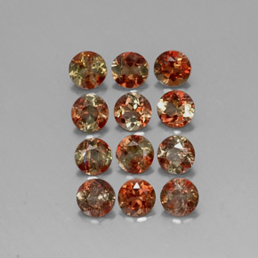 Gemas de andalucita multicolor natural de  ct, corte redondo, VVS-VS
