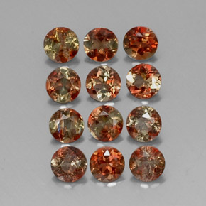 Gemas de andalucita multicolor natural de  ct, corte redondo, VVS-VS