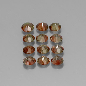 Gemas de andalucita multicolor natural de  ct, corte redondo, VVS-VS