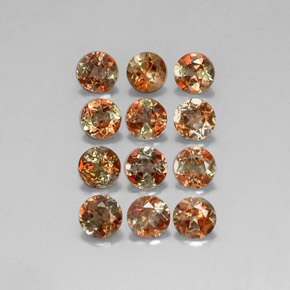 Gemas de andalucita multicolor natural de  ct, corte redondo, VS-SI