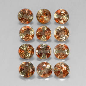 Gemas de andalucita multicolor natural de  ct, corte redondo, VS-SI