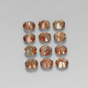 Gemas de andalucita multicolor natural de  ct, corte redondo, VS-SI