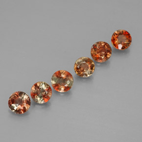 Gemas de andalucita multicolor natural de 1,09 ct, corte redondo, VS
