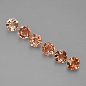 Gemas de andalucita multicolor natural de  ct, corte redondo, VS