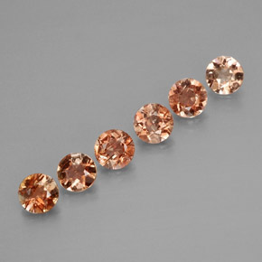 Gemas de andalucita multicolor natural de  ct, corte redondo, VS