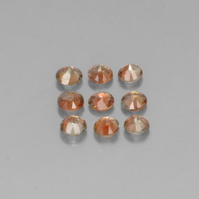 Gemas de andalucita naranja natural de  ct, corte redondo, VS