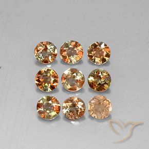 Gemas de andalucita multicolor natural de 1,93 ct, corte redondo, VS