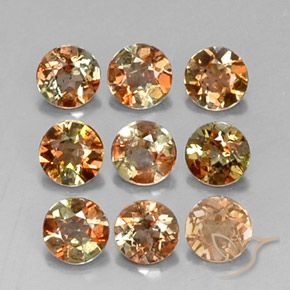 Gemas de andalucita multicolor natural de 1,93 ct, corte redondo, VS