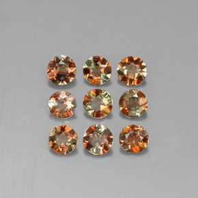 Gemas de andalucita multicolor natural de  ct, corte redondo, VS