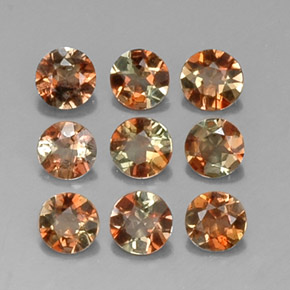 Gemas de andalucita multicolor natural de  ct, corte redondo, VS