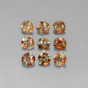 Gemas de andalucita multicolor natural de 1,56 ct, corte redondo, VS