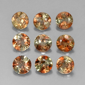Gemas de andalucita multicolor natural de 1,56 ct, corte redondo, VS