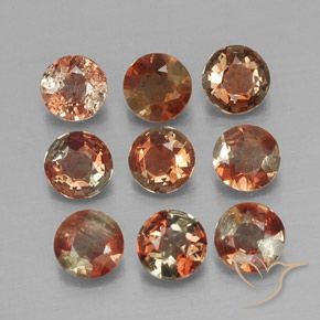 Gemas de andalucita Multicolor natural de 1.43 ct, Redondo, VS
