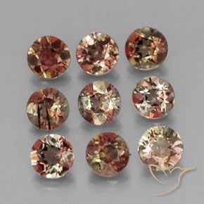 Gemas de andalucita Multicolor natural de 1.78 ct, Redondo, VS