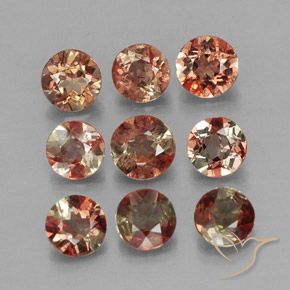 Gemas de andalucita Multicolor natural de 1.55 ct, Redondo, VS
