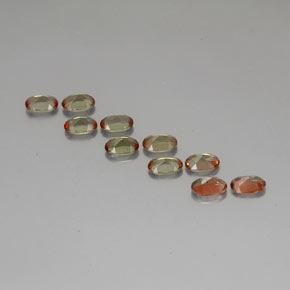 Gemas de andalucita naranja natural de  ct, corte óvalo, VS-SI
